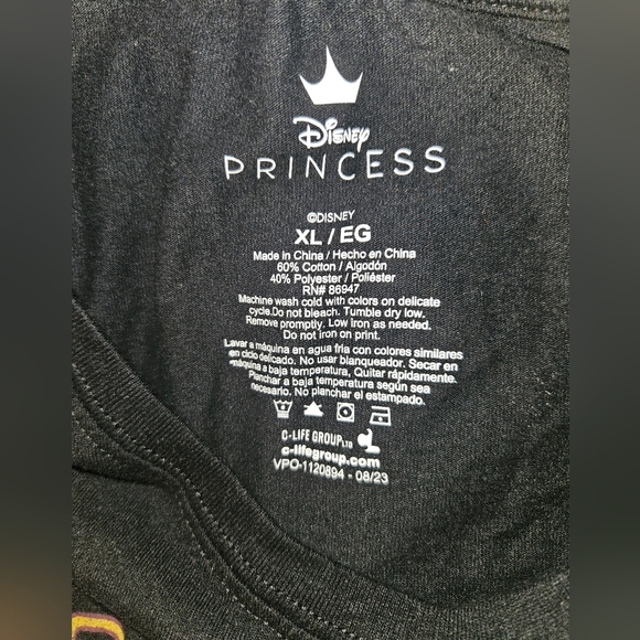Disney Princess Juniors Black T Shirt Size Xl - Picture 9 of 9